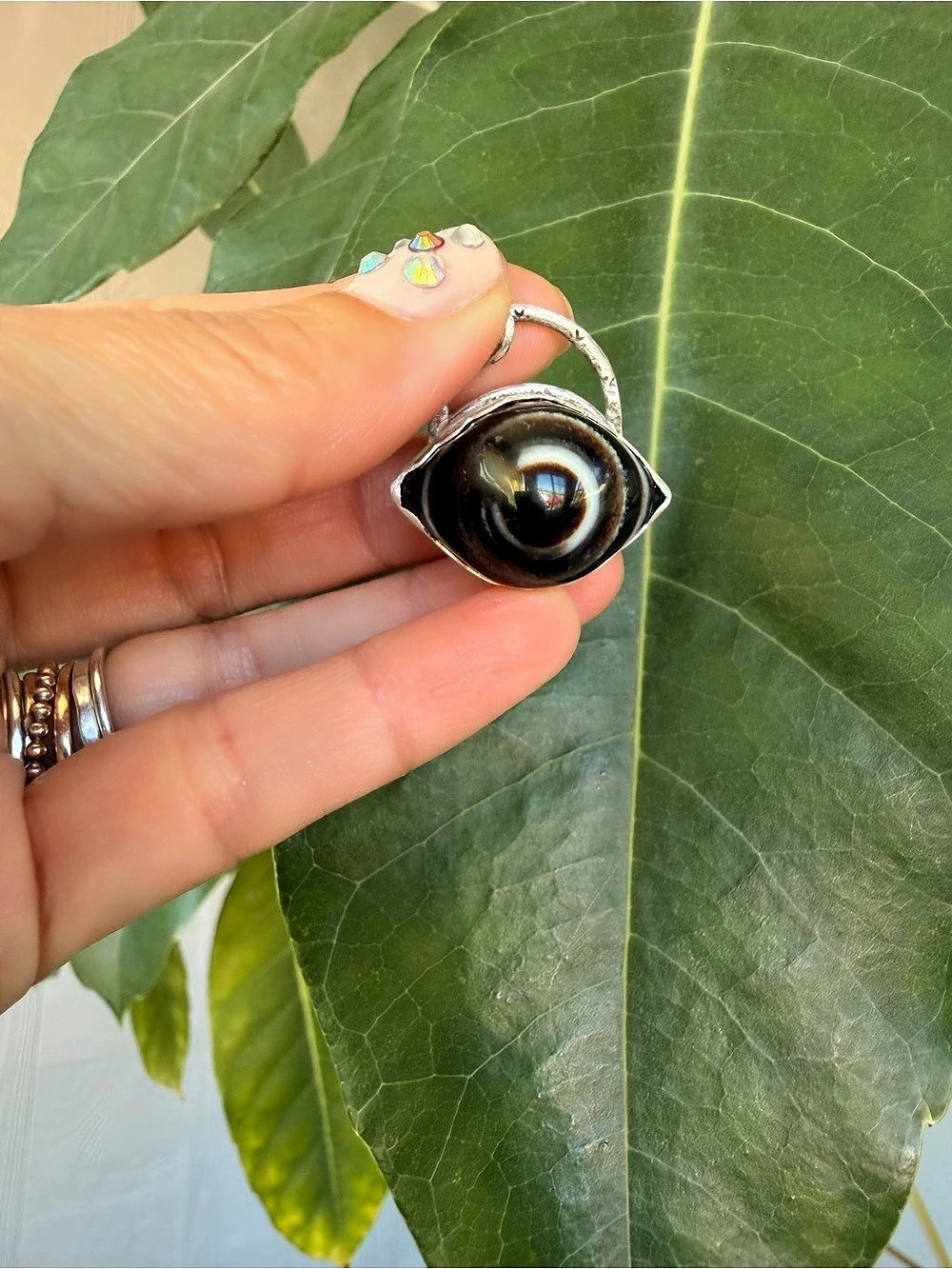 Shiva eye sterling silver artisan pendant
